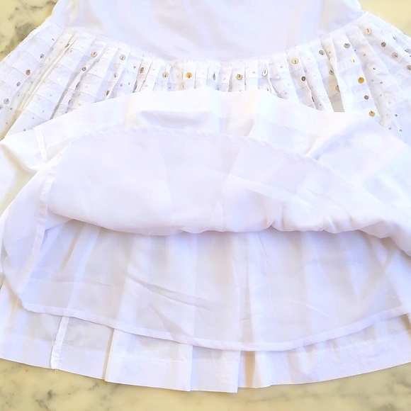 NWOT. 100% Cotton Fully Lined Skirt with gold and silver sparkling decorations. - Picture 3 of 7